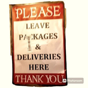 New Delivery Sign 8"X12" Metal